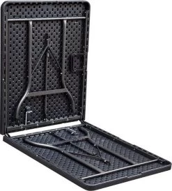 ERRO Vouwtafel - Houtlook - 180x74cm - Zwart -Sport Buiten 1083x1200