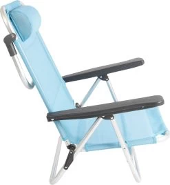 Bo-Camp Beach Chair - Monaco - Aluminium - Blauw -Sport Buiten 1106x1200