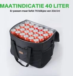 Packaway 4 Laags Geïsoleerde Koeltas - Lunchtas 40 Liter - Zwart -Sport Buiten 1144x1200 1