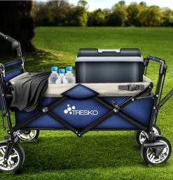 Tresko- Bolderkar, Grijs, Opvouwbaar, Met Dakje, Geschikt Tot 80 Kg - Bolderwagen - Kinderenvervoer - Bolderkarren - Tuinkar - Kinderwagen -Sport Buiten 1153x1200