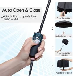Beefree Automatische MONSTER Stormparaplu Met 16 Panelen Ø 104 Cm - Zwart -Sport Buiten 1160x1200 1
