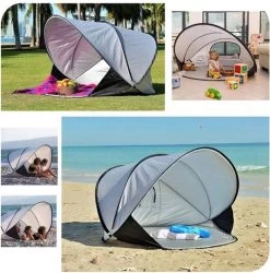 Deryan Luxe Pop Up Strandtent XXL - Anti-UV 50+ - Zilver -Sport Buiten 1185x1200 1
