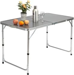 Casaria Campingtafel – Inklapbaar Verstelbaar - 120x60x70 Cm Grijs -Sport Buiten 1185x1200 2