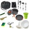 Camping Outdoor Kookset 13-delig Camping Servies En Pannen Pannenset Keukengerei - BPA-vrij & Geen Giftige Stoffen - Opvouwbaar & Licht - Ideaal Voor Reizen, Festival, Wandelen -Sport Buiten 1188x1200