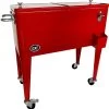 AXI Retro Cooler Rood - Koeler Met Wielen - 76L Inhoud - Koelbox Met Aftapkraan -Sport Buiten 1191x1200