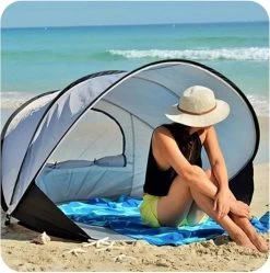 Deryan Luxe Pop Up Strandtent XXL - Anti-UV 50+ - Zilver -Sport Buiten 1192x1200 2