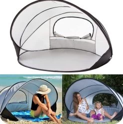 Deryan Luxe Pop Up Strandtent XXL - Anti-UV 50+ - Zilver -Sport Buiten 1196x1200 3