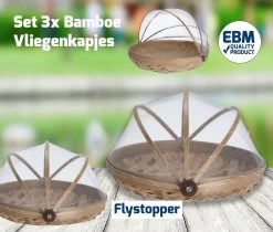 Voedselkap - Vliegenkapjes Bamboe Set 3 Stuks - Flystopper -Sport Buiten 1200x1020