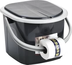 Branq Toiletemmer Draagbaar Met Deksel - 15,5L - Antraciet -Sport Buiten 1200x1083