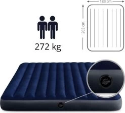 Intex Luchtbedset Intex Luchtbed - 2-Persoons - 183 X 203 X 25 Cm - Blauw + Intex Elektrische Pomp - 650 Liter/min + Hoeslaken Wit + Reparatieset -Sport Buiten 1200x1089 1