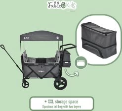 FableKids LEO X4Plus Opvouwbare Wagen Met Dak Fossil Grey -Sport Buiten 1200x1089