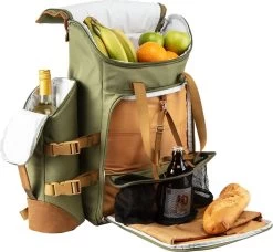 Cabinmax Koeltas - Koelrugzak - Picknick - Picknicktas Met Flessenhouder - Koelrugtas 24L - Olive Green -Sport Buiten 1200x1110