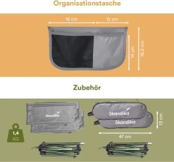 Skandika Campingstoel Compact SET – Campingstoelen – Campingstoel Tot 150 Kg Belastbaar - Kampeerstoel, Visstoel, Kleine Pakmaat, Opvouwbaar, Stabiel, Licht, Comfortabel Gepolsterd – Draagtas Meegeleverd – Vouwstoel – Kampeermeubelen – Grijs -Sport Buiten 1200x1117