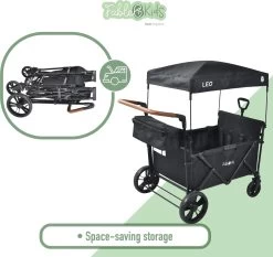 FableKids LEO X4Lite Opvouwbare Handkar Met Dak Onyx Zwart -Sport Buiten 1200x1131 2