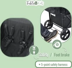 FableKids LEO X4Lite Opvouwbare Handkar Met Dak Onyx Zwart -Sport Buiten 1200x1134 2