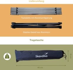 Skandika Ruka S Kleine Campingtafel – Campingtafels - Aluminium Campingtafel, Opvouwbaar, Zeer Licht, Eenvoudig Te Monteren, Stabiele Standaard - Opvouwtafel Voor Kamperen, Tenten Wandelen, Reizen, Thuis, Tuin – Tot Max. 20 Kg. - Grijs -Sport Buiten 1200x1143 3