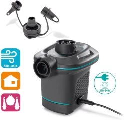 Intex Luchtbedset Intex Luchtbed - 2-Persoons - 183 X 203 X 25 Cm - Blauw + Intex Elektrische Pomp - 650 Liter/min + Hoeslaken Wit + Reparatieset -Sport Buiten 1200x1155 2