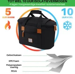 Brisby 4 Laags Geïsoleerde Koeltas - Boodschappentas 21 Liter - Zwart -Sport Buiten 1200x1178 1