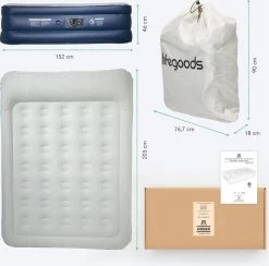 LifeGoods Luchtbed - 2 Persoons - Met Ingebouwde Pomp - Incl. Draagtas En Reparatiekit -Sport Buiten 1200x1184 2