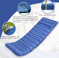 Hikr® Slaapmat 10cm+ Dikte - Comfortabel Luchtmatras - Zelfopblazend Met De Voet - TPU+40D Nylon - Slaapmatje Eenpersoons En Uit Te Breiden Tot Tweepersoons - Slaapmat Met Ingebouwde Pomp -Sport Buiten 1200x1186 2