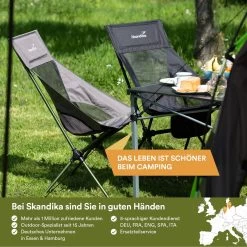 Skandika Campingstoel Compact SET – Campingstoelen – Campingstoel Tot 150 Kg Belastbaar - Kampeerstoel, Visstoel, Kleine Pakmaat, Opvouwbaar, Stabiel, Licht, Comfortabel Gepolsterd – Draagtas Meegeleverd – Vouwstoel – Kampeermeubelen – Grijs -Sport Buiten 1200x1200 114