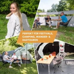 Skandika Campingstoel Compact SET – Campingstoelen – Campingstoel Tot 150 Kg Belastbaar - Kampeerstoel, Visstoel, Kleine Pakmaat, Opvouwbaar, Stabiel, Licht, Comfortabel Gepolsterd – Draagtas Meegeleverd – Vouwstoel – Kampeermeubelen – Grijs -Sport Buiten 1200x1200 115