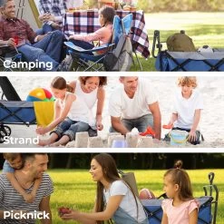 LifeGoods Bolderkar - Opvouwbaar - Tot 120KG - 103L - Extra Draagtas En Duwstang - Wasbaar Polyester - 98x45cm - Blauw/Grijs -Sport Buiten 1200x1200 125