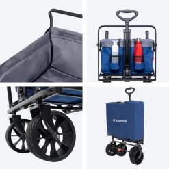 LifeGoods Bolderkar - Opvouwbaar - Tot 120KG - 103L - Extra Draagtas En Duwstang - Wasbaar Polyester - 98x45cm - Blauw/Grijs -Sport Buiten 1200x1200 129