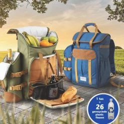 Cabinmax Koeltas - Koelrugzak - Picknick - Picknicktas Met Flessenhouder - Koelrugtas 24L - Olive Green -Sport Buiten 1200x1200 135