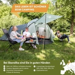 Skandika Bern 4 Koepeltent - Koepeltent - Tenten - 4 Persoons Kampeertent Met Panoramisch Dakraam, 2 Slaapcabines, Grondzeil, 210 Cm Stahoogte, Waterdicht, 4000 Mm Waterkolom - Grote Outdoor Familie Tent, Kampeertent - Grijs -Sport Buiten 1200x1200 152