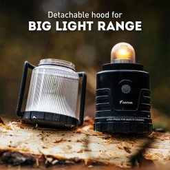 Favour L1061 Camping Lamp LED, 875 Lumen, IP64, Waterdicht, Draagbare Kampeerlamp, Tentlamp, Schokbestendig, 4 Verschillende Lichtmodi Incl Kaarslicht-modus, Afneembaar Deksel, Handig & Compact Formaat -Sport Buiten 1200x1200 160