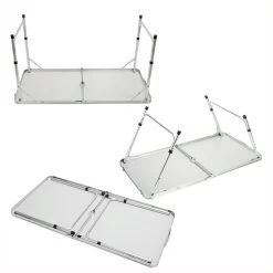 Casaria Campingtafel – Inklapbaar Verstelbaar - 120x60x70 Cm Grijs -Sport Buiten 1200x1200 183