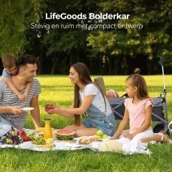 LifeGoods Bolderkar - Opvouwbaar - Tot 80KG - 94L - Wasbaar Polyester - 98x45cm - Zwart/Grijs -Sport Buiten 1200x1200 192