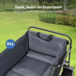 LifeGoods Bolderkar - Opvouwbaar - Tot 80KG - 94L - Wasbaar Polyester - 98x45cm - Zwart/Grijs -Sport Buiten 1200x1200 193