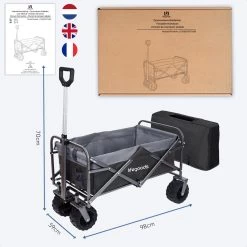 LifeGoods Bolderkar - Opvouwbaar - Tot 80KG - 94L - Wasbaar Polyester - 98x45cm - Zwart/Grijs -Sport Buiten 1200x1200 195