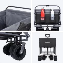 LifeGoods Bolderkar - Opvouwbaar - Tot 80KG - 94L - Wasbaar Polyester - 98x45cm - Zwart/Grijs -Sport Buiten 1200x1200 200