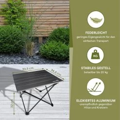Skandika Ruka S Kleine Campingtafel – Campingtafels - Aluminium Campingtafel, Opvouwbaar, Zeer Licht, Eenvoudig Te Monteren, Stabiele Standaard - Opvouwtafel Voor Kamperen, Tenten Wandelen, Reizen, Thuis, Tuin – Tot Max. 20 Kg. - Grijs -Sport Buiten 1200x1200 221