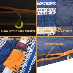 Dutch Mountains Slaapzak Goeree XL - Kussen 25x15cm - 220x90cm Katoenen Slaapzak - Tochtstrip -Sport Buiten 1200x1200 226