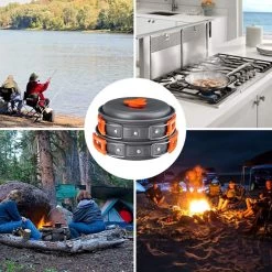 Camping Outdoor Kookset 13-delig Camping Servies En Pannen Pannenset Keukengerei - BPA-vrij & Geen Giftige Stoffen - Opvouwbaar & Licht - Ideaal Voor Reizen, Festival, Wandelen -Sport Buiten 1200x1200 257