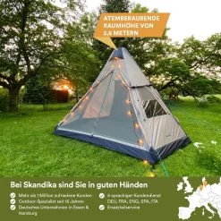 Skandika Tipi Kotona Air Opblaasbare Tent – Opblaasbare Tenten - 4 Persoons Tipi Tent – Tenten - Campingtent – Ingenaaide Tentvloer – Muggengaas – 260 Cm Stahoogte – 490 X 370 X 260 (L X B X H) – Outdoor, Camping, Tuin – Luchttent - Kamperen - Beige -Sport Buiten 1200x1200 263