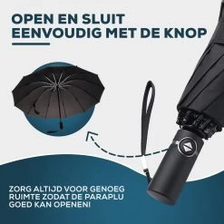 Stormparaplu - Opvouwbaar - 105 CM - Paraplu - Automatisch In En Uit Klapbaar - Stormbestendig Tot 140 Km/h - Luxe Beschermhoes 17 Stormparaplu - Opvouwbaar - 105 CM - Paraplu - Automatisch In En Uit Klapbaar - Stormbestendig Tot 140 Km/h - Luxe Beschermhoes -Sport Buiten 1200x1200 379