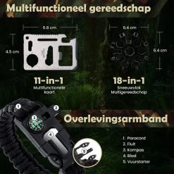 WILDGEAR® Survival Kit 35-delige Survival Set – Noodpakket – Overlevingspakket – Survival Armband – Survival Kit Outdoor – Survival Tool – Survival Kit Combat – Survival Kit Kinderen – Survival Kit Bushcraft – Survival Mes – Survival -Sport Buiten 1200x1200 403