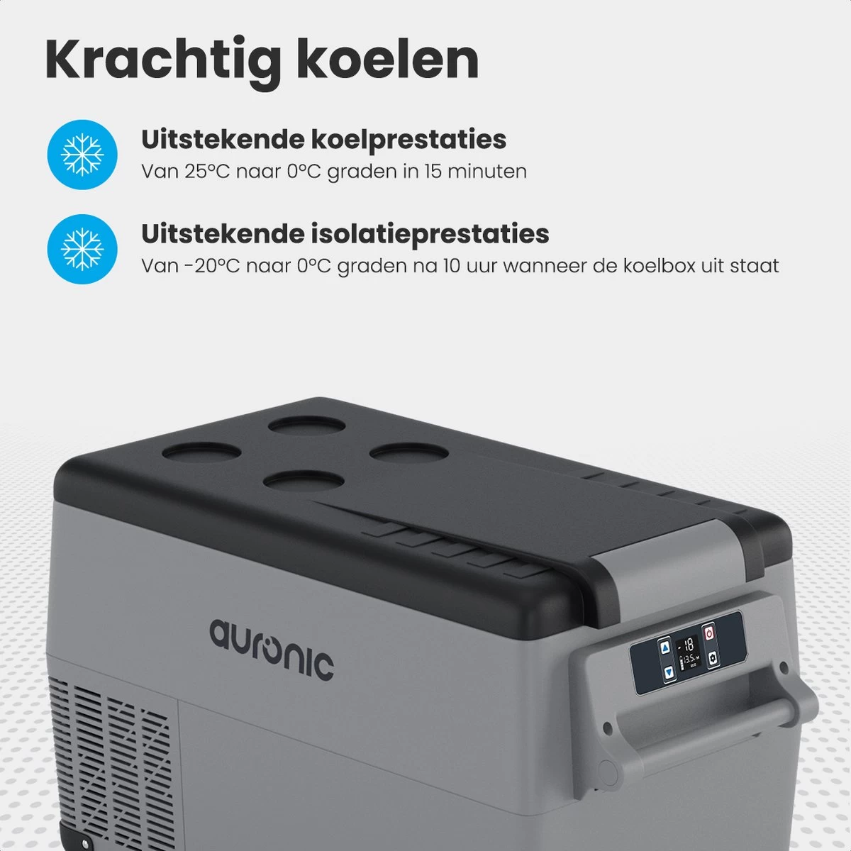 Auronic Elektrische Koelbox - 30.4L - Compressor - 12V En 240V - Grijs 10 Auronic Elektrische Koelbox - 30.4L - Compressor - 12V En 240V - Grijs - Afbeelding 8