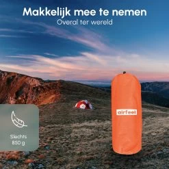 AirFeel Lichtgewicht Opsblaasbaar Slaapmatje - Ingebouwde Pomp En Kussen - 196 X 60 X 6 Cm - Orange -Sport Buiten 1200x1200 96