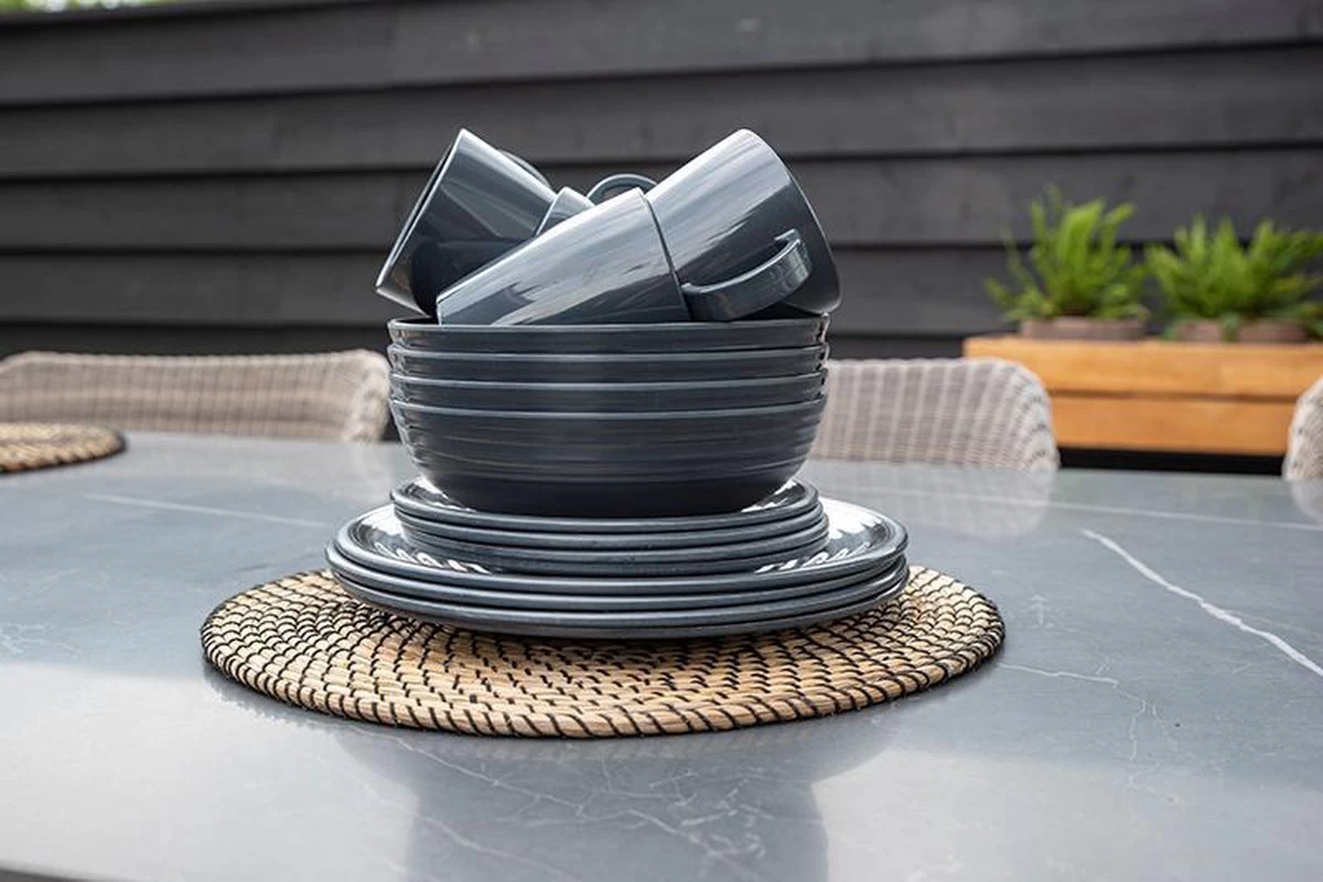 Travellife Jávea Serviesset - 16-delig - Donkergrijs 7 Travellife Jávea Serviesset - 16-delig - Donkergrijs - Afbeelding 5