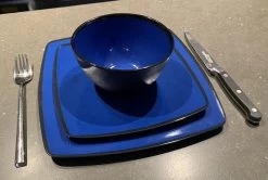 Camping Servies - 12 Delig – 100% Melamine Servies Set – Campingservies – Melamine Servies - Blue Ocean -Sport Buiten 1200x806