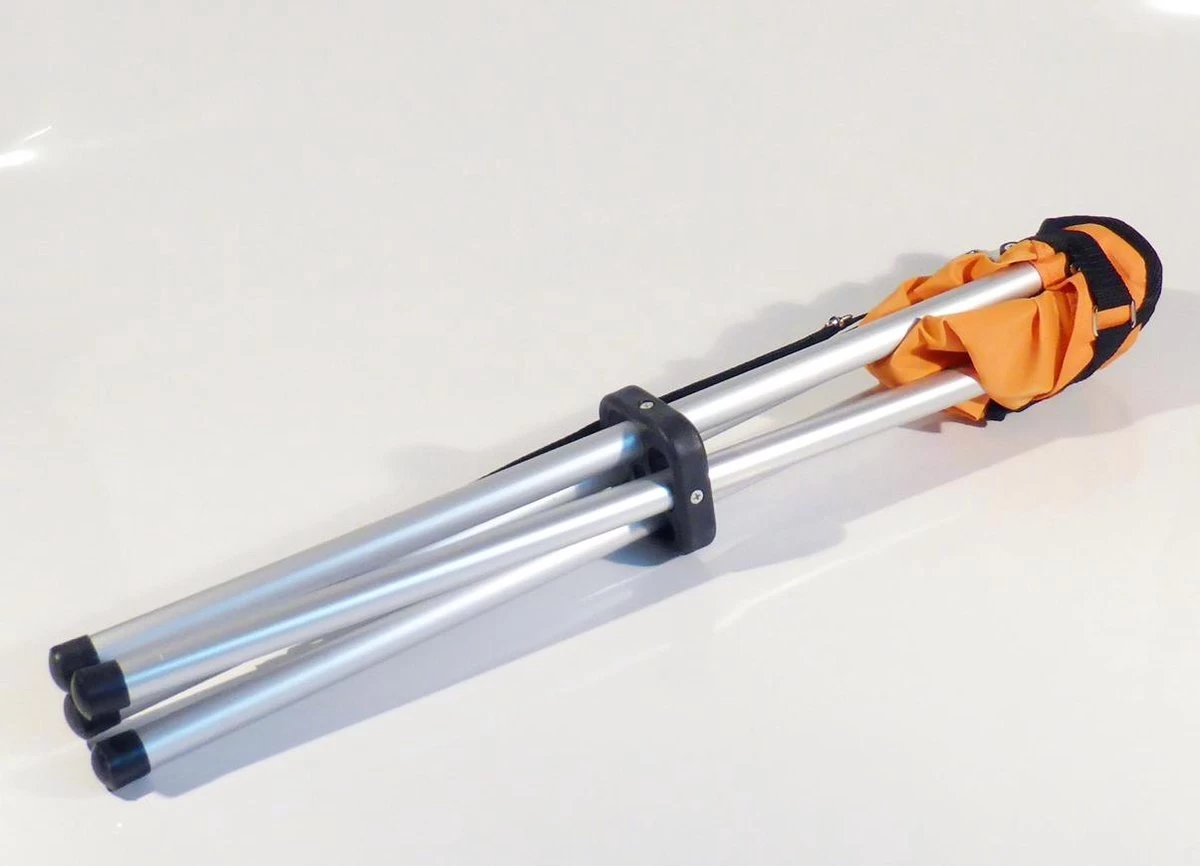 Campusit Lichtgewicht Camping / Vis Krukje - 4-poot - Aluminium - Oranje 4 Campusit Lichtgewicht Camping / Vis Krukje - 4-poot - Aluminium - Oranje - Afbeelding 2