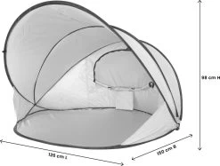 Deryan Luxe Pop Up Strandtent XXL - Anti-UV 50+ - Zilver -Sport Buiten 1200x907