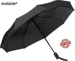 HUISSON Paraplu Stormparaplu Automatisch Uit En Inklapbaar Opvouwbaar Lichtgewicht 330 Gram Windproof Zwart -Sport Buiten 1200x975