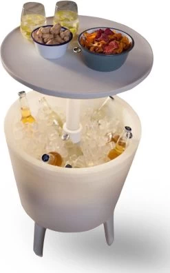 Keter Coolbar Partytafel – Lichtgevend - 49,5x49,5x57cm - Wit -Sport Buiten 749x1200